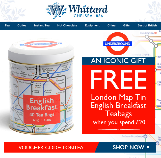 FREE Iconic London Map Tea Tin with orders over £20*
