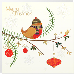 Chirpy robin recycled Christmas cards, pack of 10 Only £3.99