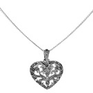 Sterling Silver & Marcasite Heart Pendant