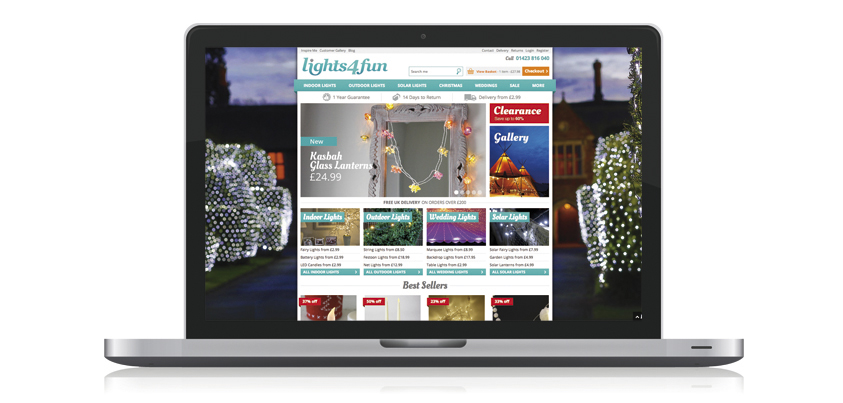 New Lights4fun Website on a Macbook Pro
