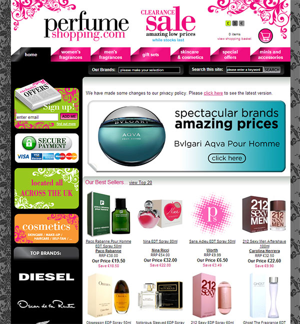 perfume shopping launch