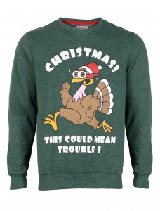 Merry Xmas Turkey Sweatshirt Evergreen