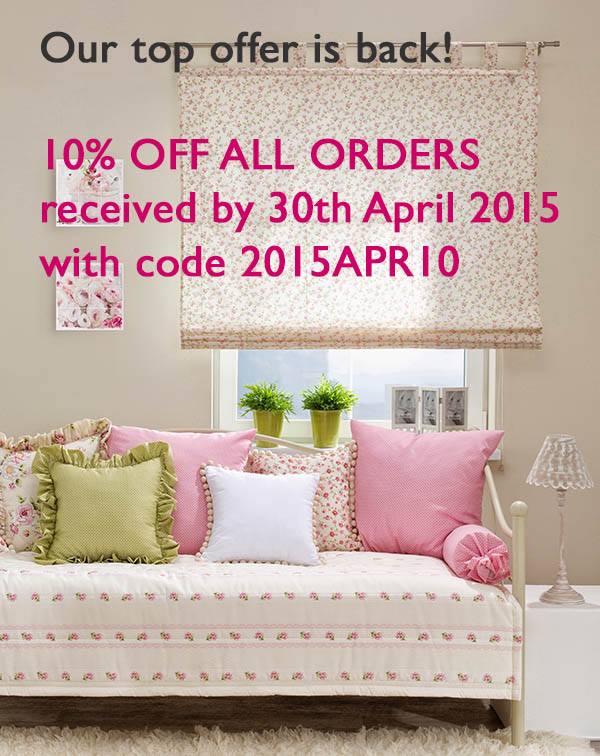 10% off all orders in April