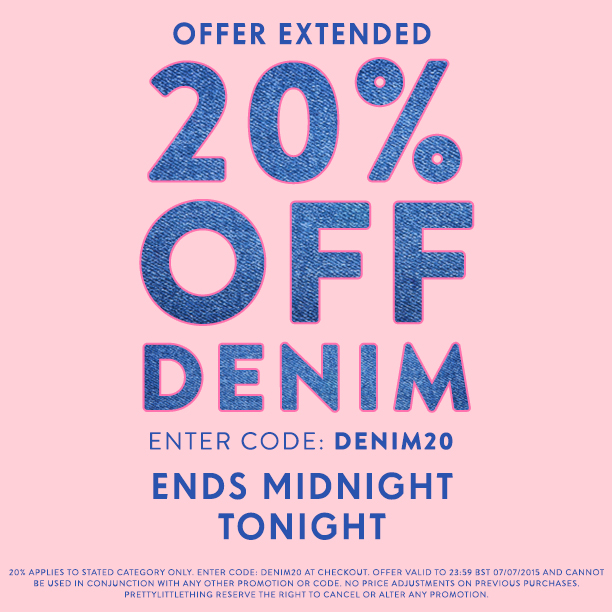 offer extended 20 off denim