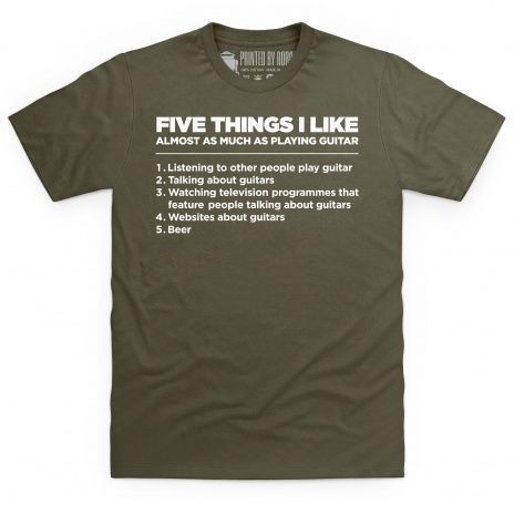 Five Things I Like - Guitar T Shirt