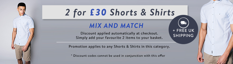 2 for 30 Shorts Shirts Category Static Block Banner - Amended