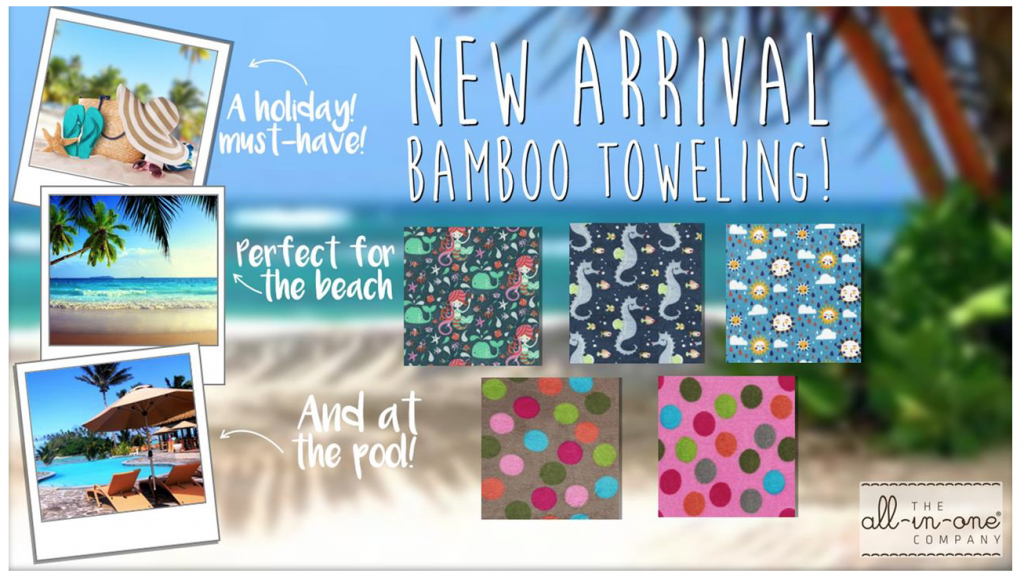 Bamboo Towelling Onesies The All-in-One Company New Summer Fabrics