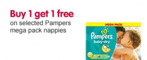 bogof selected Pampers mega pack nappies