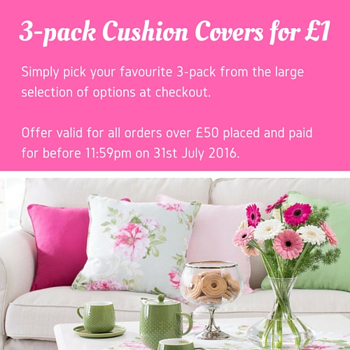 3-pack Cushion Covers for £1