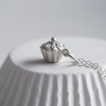 Lily Charmed Silver Cupcake Necklace