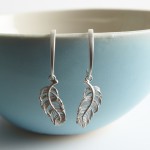 Lily Charmed Silver Feather Hoop Earrings
