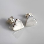 Lily Charmed Silver Heart Stud Earrings