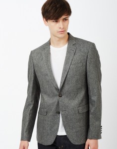 grey tweed blazer