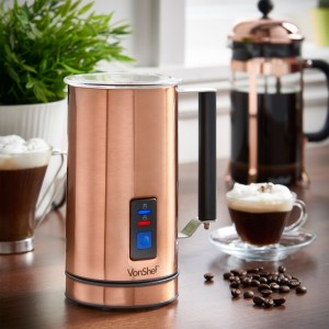 VonShef Copper Electric Milk Frother and Warmer