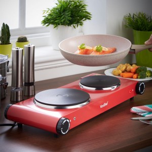 VonShef Red Double Hot Plate - Domu.co.uk