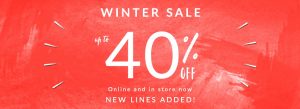 Winter Sale - up to 40% off