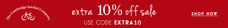 Extra 10% off of sale prices at the Cambridge Satchel Company with discount code EXTRA10