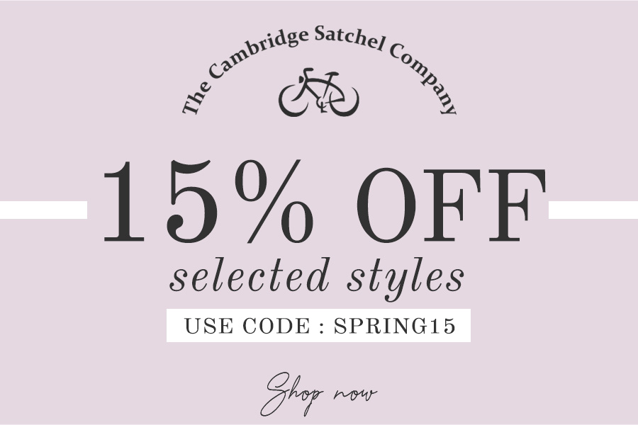 15% off selected lines at The Cambridge Satchel Company