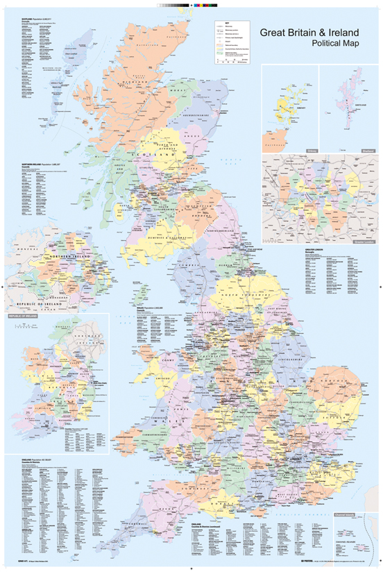 UK Political Map poster