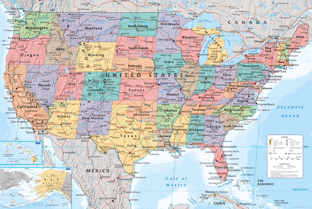 USA map poster