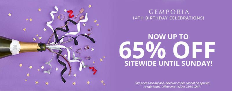 Up To 65% Off at Gemporia.com for our 14th Birthday celebrations. 