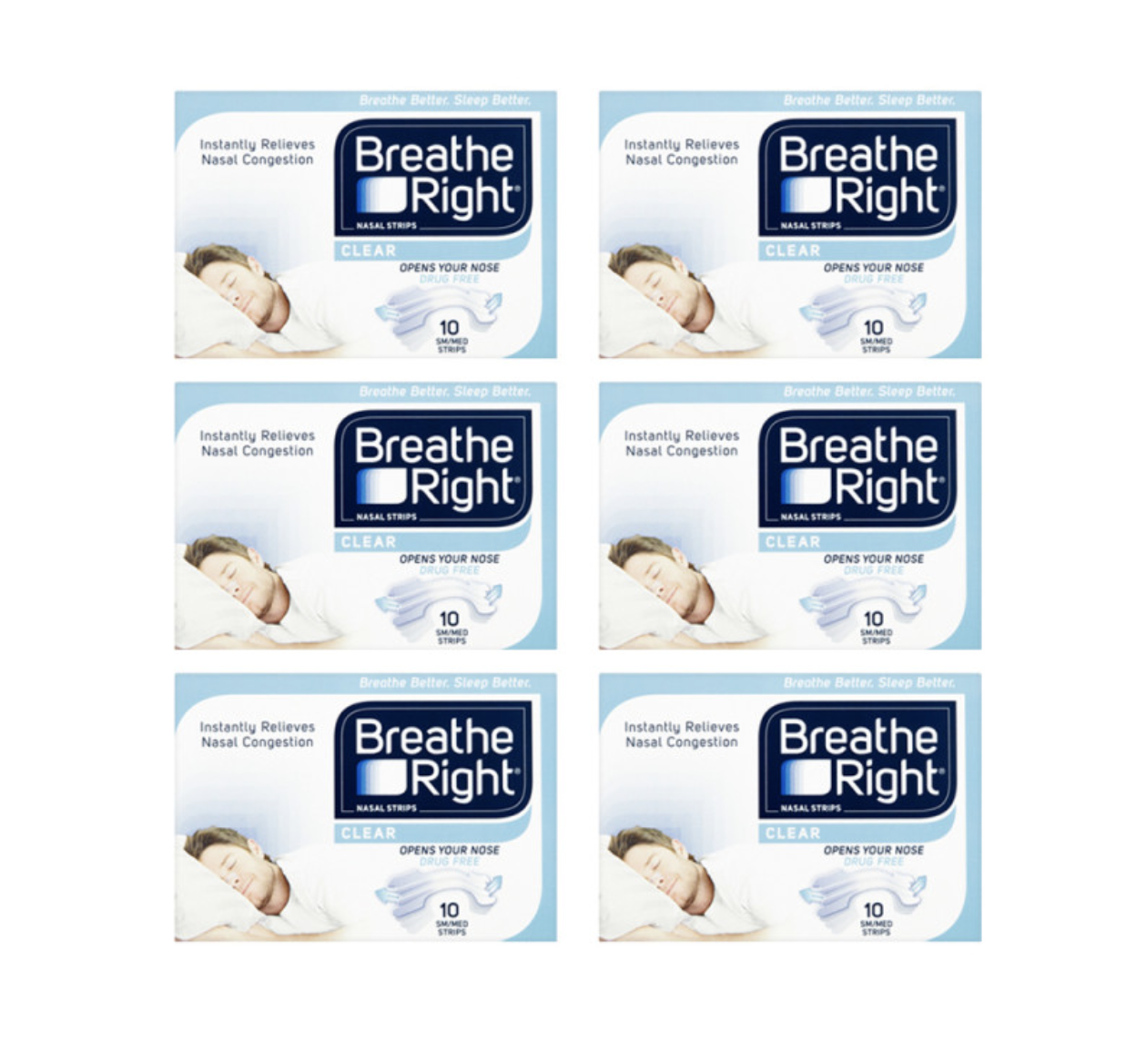 Breathe Right Nasal Strips Clear Small/Medium Six Pack